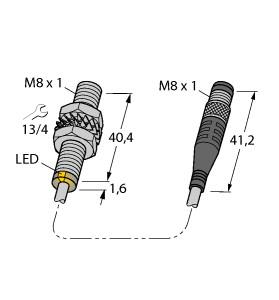 Turck Magnetic Field Sensor, Magnetic-inductive Proximity Sensor (BIM-EG08-AP6X-0.2-PSG3M)