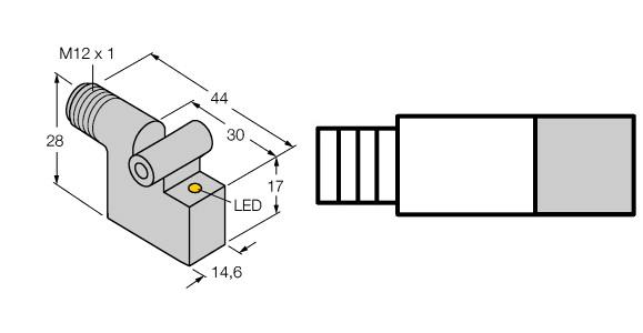 Turck Magnetic Field Sensor, For Pneumatic Cylinders (BIM-IKE-AN6X-H1141 W/KLI3)