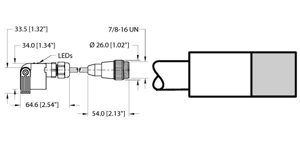 Turck Magnetic Field Sensor, For Pneumatic Cylinders (BIM-IKM-AZ3X2-0.2-RSM30 W/KLI3)