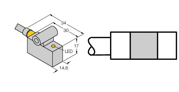 Turck Magnetic Field Sensor, For Pneumatic Cylinders (BIM-IKT-AN6X W/KLI3)