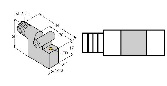 Turck Magnetic Field Sensor, For Pneumatic Cylinders (BIM-IKT-AN6X-H1141 W/KLI3)