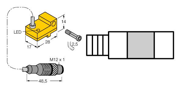Turck Magnetic Field Sensor, For Pneumatic Cylinders (BIM-NST-AP6X-0.2-RS4T W/O BKT)