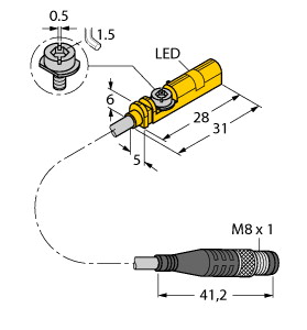 Turck Magnetic Field Sensor, For Pneumatic Cylinders (BIM-UNT-AP6X-0.3-PSG3M)