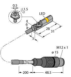 Turck Magnetic Field Sensor, for pneumatic cylinders (BIM-UNT-AP6X-0.5-RS4/S1765)
