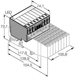 Turck BL20 electronic module, 32 Digital Inputs, PNP (BL20-32DI-24VDC-P)