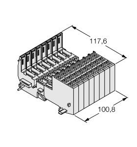 Turck BL20 base module, Tension spring connection (BL20-B3T-SBB)