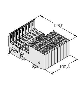 Turck BL20 base module, Tension spring connection (BL20-B4T-SBBC)