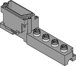 Turck BL67 base module, 4 × M12 Connector, 5-pin, Paired (BL67-B-4M12-P)