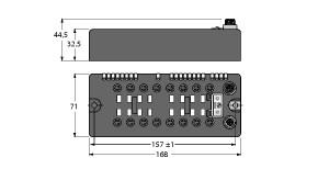 Turck BL compact™ fieldbus station for DeviceNet™, 16 Digital PNP Inputs (BLCDN-16M8L-8DI-P-8DI-P)