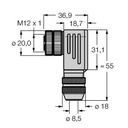 Turck Accessories for Fieldbus Systems, Field-Wireable Connector, Female Connector M12 × 1, Angled (BMWS8251-8.5)