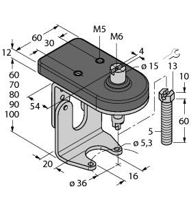 Turck Accessories, Mounting kit for manual valves (BTS-DSU35-ZF03-M5)
