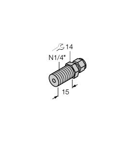 Turck Accessories, Compression Fitting, For Temperature Sensors (CF-M-6-N1/4-A4)