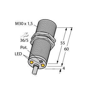 Turck Inductive Sensor, Rotation speed monitor (DBI10U-M30-AP4X2)