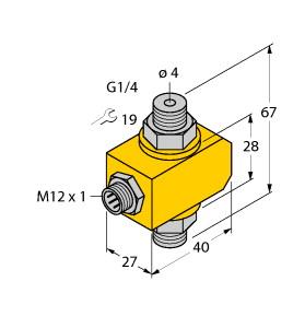 Turck Flow Monitoring, Inline Sensor without Integrated Processor (FCI-D04A4P-NA-H1141)