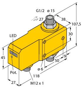Turck Flow Monitoring, Inline Sensor with Integrated Processor (FCI-D15A4P-ARX-H1140)