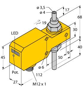 Turck Flow Monitoring, Inline Sensor with Integrated Processor (FCI-TCD04A4P-ARX-H1140)