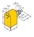 Turck Flow Monitoring, Immersion Sensor with Integrated Processor (FCS-G1/2A4P-VRX/24VDC)