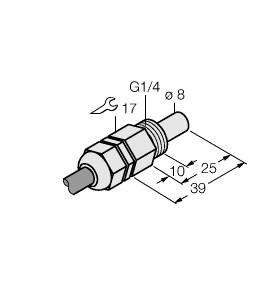 Turck Flow Monitoring, Immersion Sensor without Integrated Processor (FCS-G1/4T-NA)