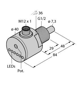 Turck Flow Monitoring, Immersion Sensor with Integrated Processor (FCS-GL1/2A4-AP8X-H1141)