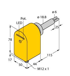 Turck Flow Monitoring, Immersion Sensor with Integrated Processor (FCS-HA2P-LIX-H1141/AL115)