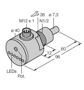 Turck Flow Monitoring, Immersion Sensor with Integrated Processor (FCS-N1/2A4-AP8X-H1141/L060)