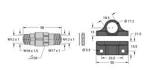 Turck Ethernet Receptacle, Panel Feed-through (FKD FKD 44/M12)