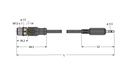 Turck Accessories, IO-Link Communication Line, Extension Cable (IOL-COM/3M)