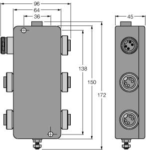 Turck FOUNDATION fieldbus, IP67 junction box, 4-channel (JBBS-49SC-M413/EX)