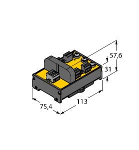 Turck FOUNDATION fieldbus and PROFIBUS-PA, IP20 Junction Box with Short-circuit Protection, 4-channel (JRBS-40DC-4RV)