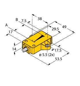 Turck Inductive Linear Position Sensor (LI25P1-QR14-LIU5X2)