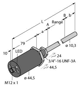 Turck EZ-Track Linear Displacement Transducer, Analog (LTX8E-R10-LU0X3-H1151)