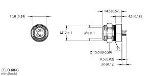 Turck Actuator and Sensor Receptacle, Rear Mount, PCB Pins (MFKS 4F-PCBF)