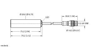 Turck Inductive Sensor (NI10-K20-AZ3X-0.2-SB3T)