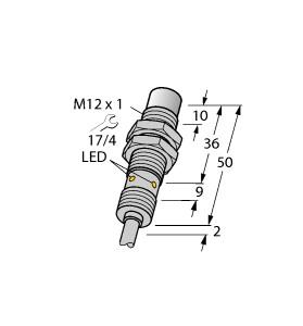 Turck Inductive Sensor, For the food industry (NI10U-EM12WD-AP6X 7M)