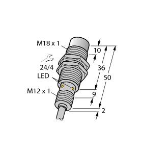 Turck Inductive Sensor, for the food industry (NI15U-EM18WD-AP6X 7M)