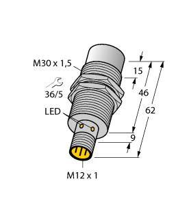 Turck Inductive Sensor, For the Food Industry (NI30U-EM30WD-AP6X-H1141)