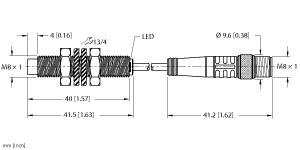 Turck Inductive Sensor (NI3-EG08-AN6X-0.2-PSG3M)