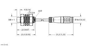 Turck Inductive Sensor (NI3-EG08K-AP6X-0.2-PSG3)