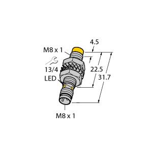 Turck Inductive Sensor, With Increased Switching Distance (NI3-M08K-AP6X-V1131)