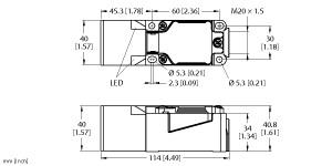 Turck Inductive Sensor, With Increased Temperature Range (NI40U-CP40-AP6X2/S97)