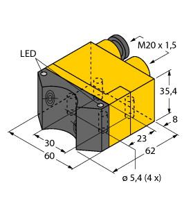 Turck Inductive Sensor, For Rotary Actuators (NI4-DSU35TC-2ADZ30X2)