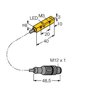 Turck Inductive Sensor, With Extended Switching Distance (NI4U-Q8SE-AP6X-0.3-RS4T)