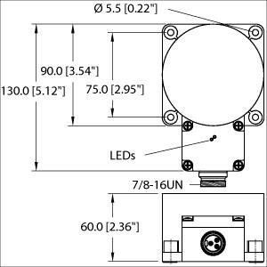 Turck Inductive Sensor (NI60-K90SR-FDZ30X2-B1131)