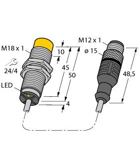 Turck Inductive Sensor (NI8-M18-VP4X-0.2-RS4.4T)