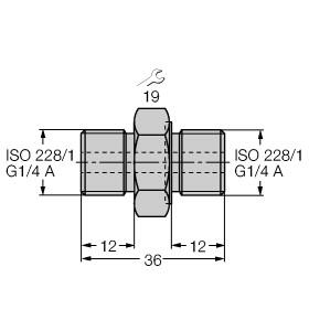 Turck Accessories, Threaded Adapter (PCV-G1/4A4)