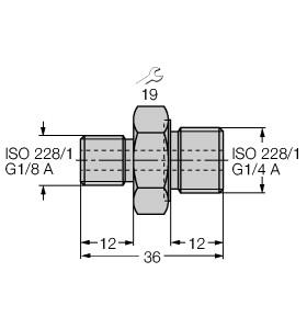 Turck Accessories, Threaded Adapter (PCV-G1/8A4)