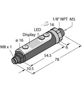 Turck Pressure Sensor, IO-Link with 2 PNP Transistor Switching Outputs (PK01VR-P14-2UP8X-V1141)