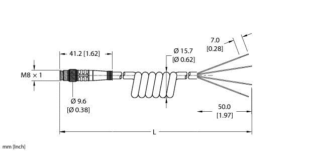 Turck Actuator and Sensor Cordset, Connection Coil Cordset (PSG 4M-3/S90-SP)