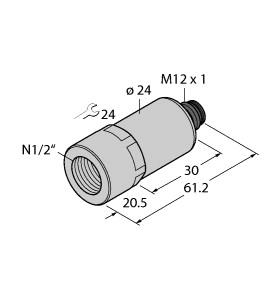 Turck Pressure Transmitter, With Current Output (2-Wire) (PT100PSIG-2017-I2-H1141/X)