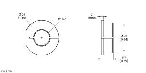 Turck Accessories, Adapter Sleeve, For Encoders RI-QR24 (RA9-QR24)